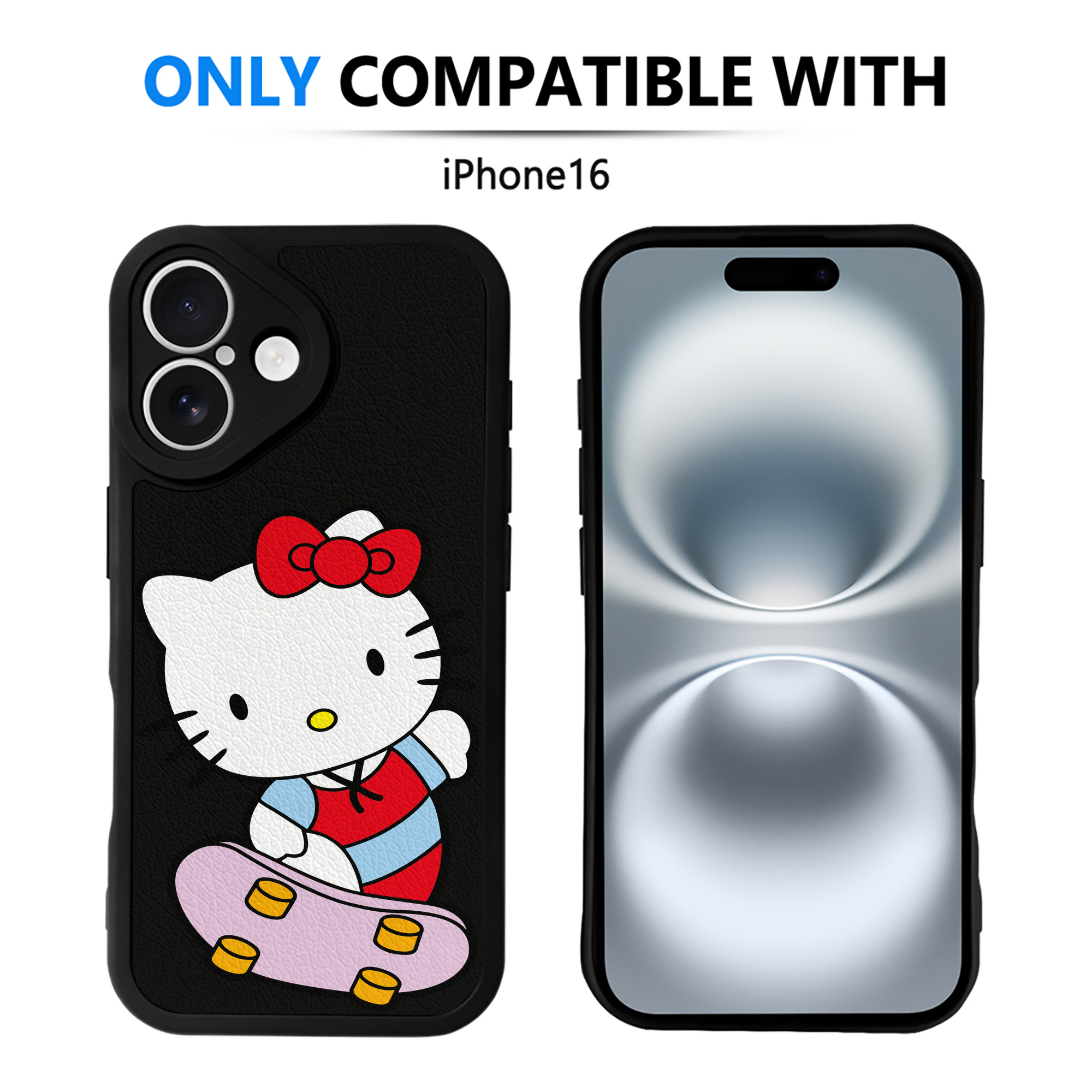 （画像用） Hello Kitty ハローキティ 【iPhone 16シリーズ対応】シリコンスマホケース（レザー調） 材質：シリコン